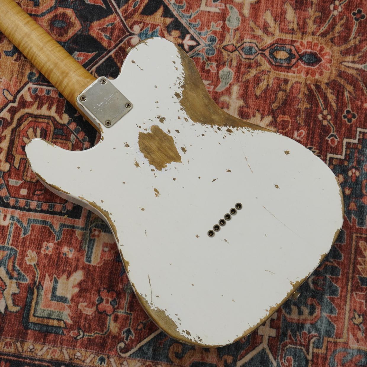 Xotic XTC-1 Olympic White Heavy Aged Alder w/Roasted Flame Maple