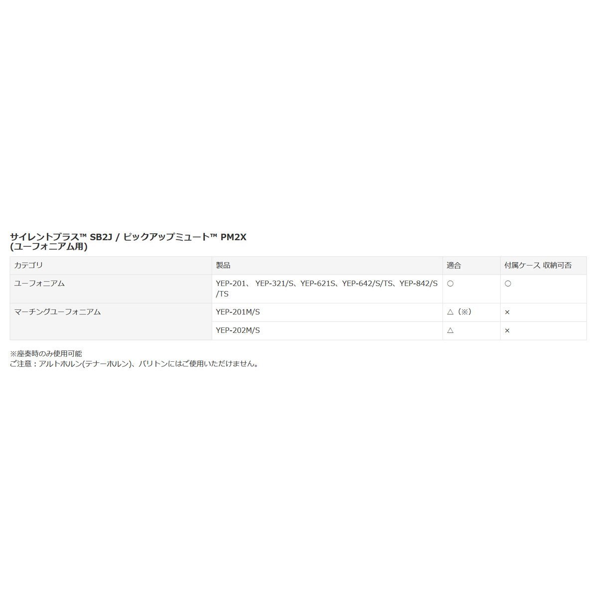 14,062円YAMAHA ヤマハ サイレントブラス ユーフォニアム用 SB2J