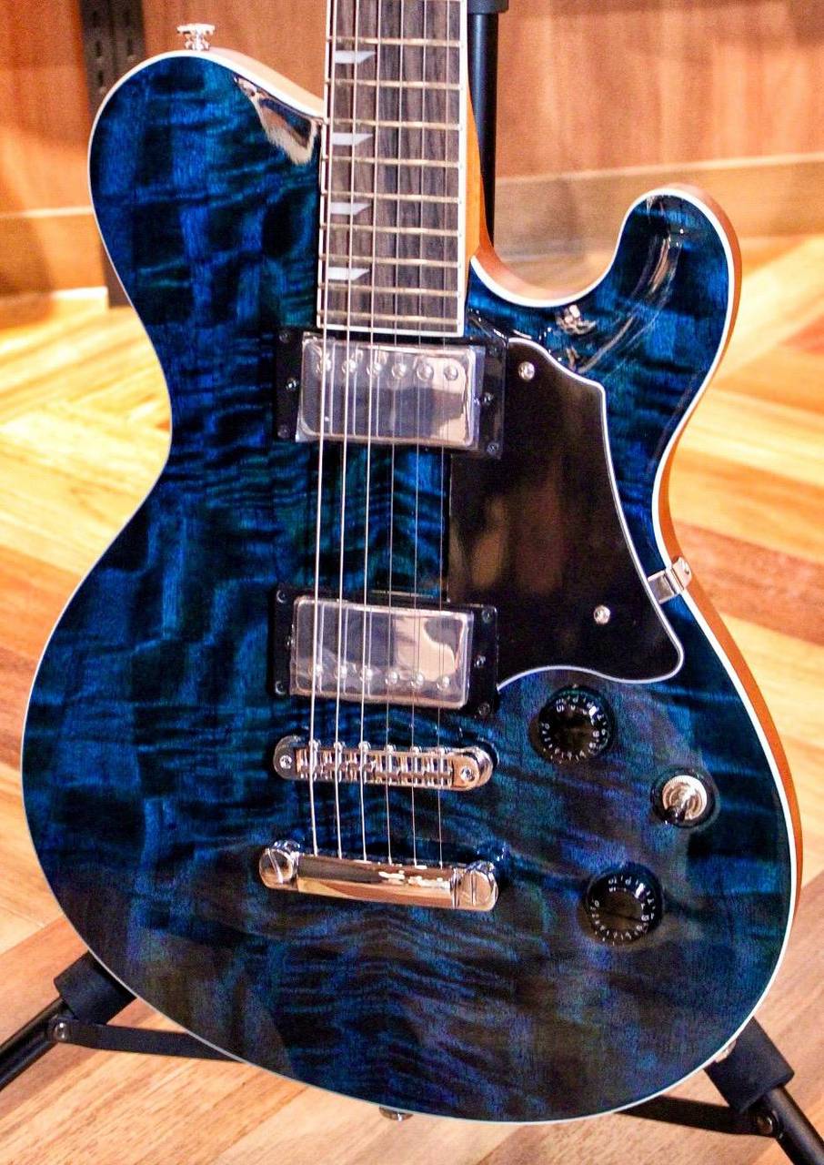 RYOGA CICADA/FM Translucent Deep Blue エレキギター セミアコ【現品