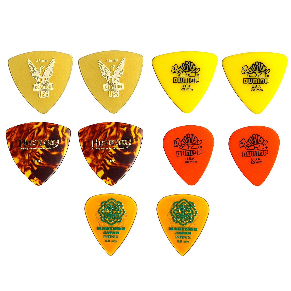 島村楽器オリジナル 初心者におすすめ エレキギター アコースティックギター 定番ピック5種10枚セット