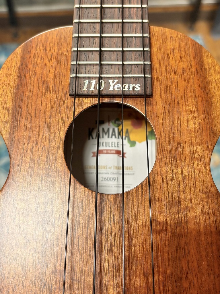 Kamaka HF-1L 110th【ソプラノ&ロングネック】【ハワイアンコア単板