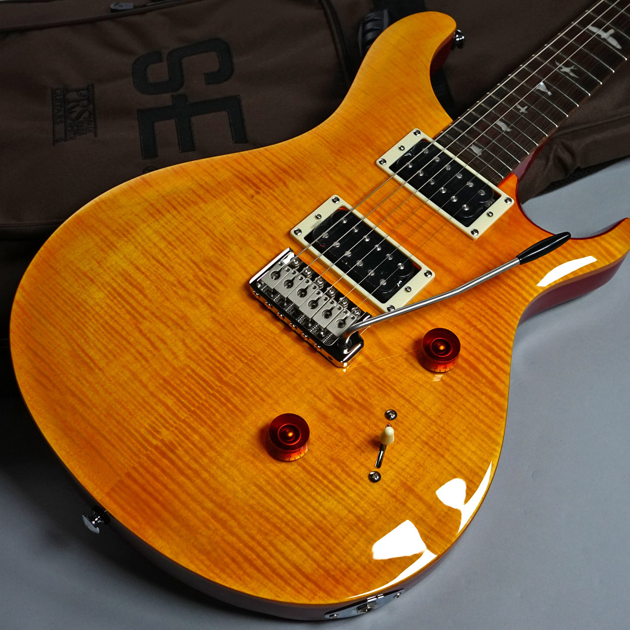 美品新品同様　PRS SE Custom24オレンジ PRS SE Custom 24 Electric Guitar - Quilt Blood Orange