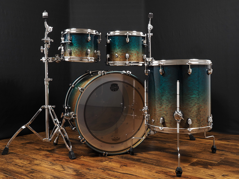 Mapex SATURN EVOLUTION DRUM SET EXOTIC AGEAN FADE BD22'、TT10