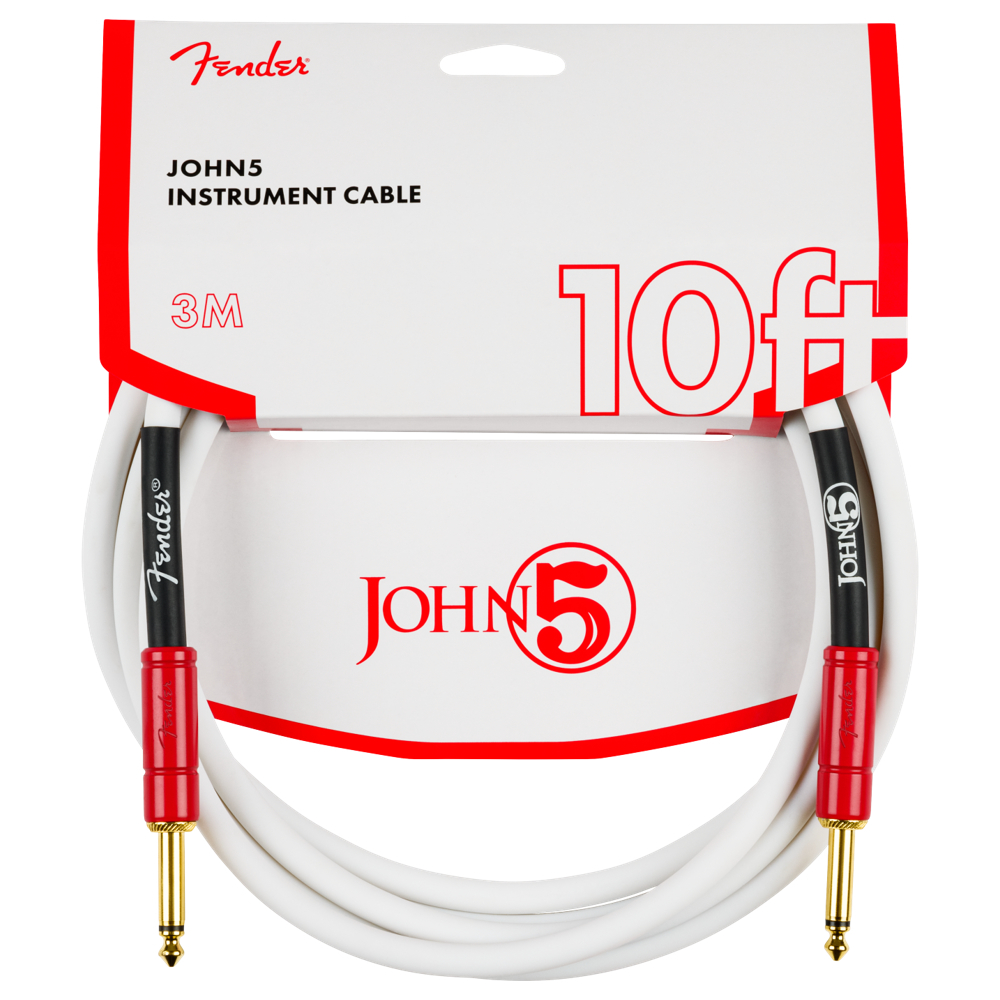 Fender フェンダー Capsule Collection INST CABLE WHT/RD John5 ジョン5 3m ギターケーブル （新品/送料無料）【楽器検索デジマート】