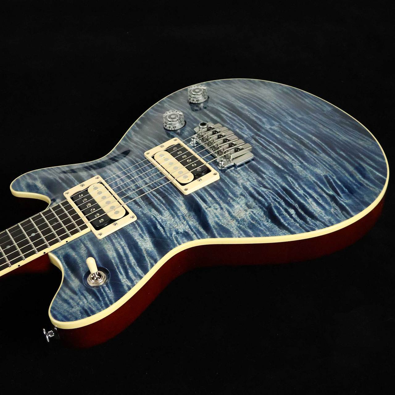 T's Guitars Arc-STD/VS100N/5A Exotic Maple Trans Blue Denim S/N