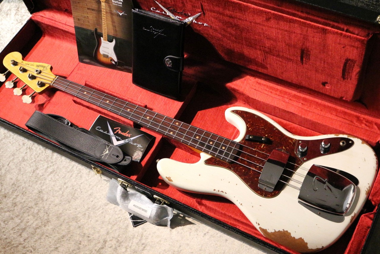 【本日限定出品】Fender custom shop 61 スタックノブ Fender Custom Shop 1961 Jazz Bass Heavy Relic -Aged Olympic