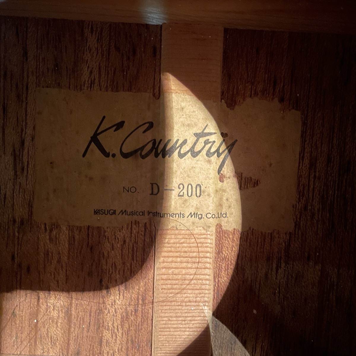 K.Country D-200 Acoustic Guitar（中古/送料無料）【楽器検索デジマート】