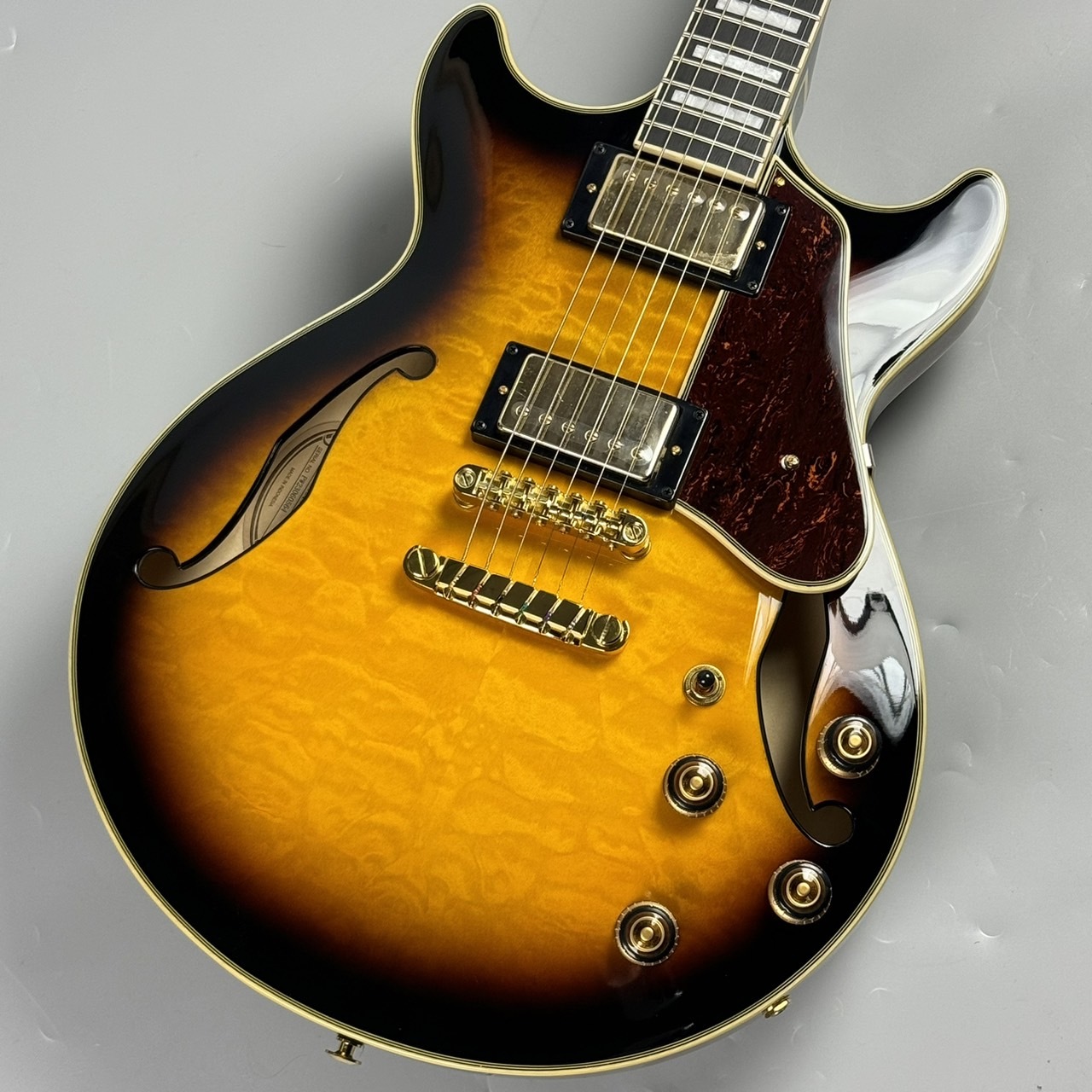 Ibanez AM93QM Antique Yellow Sunburst セミアコ【現物写真】（新品 