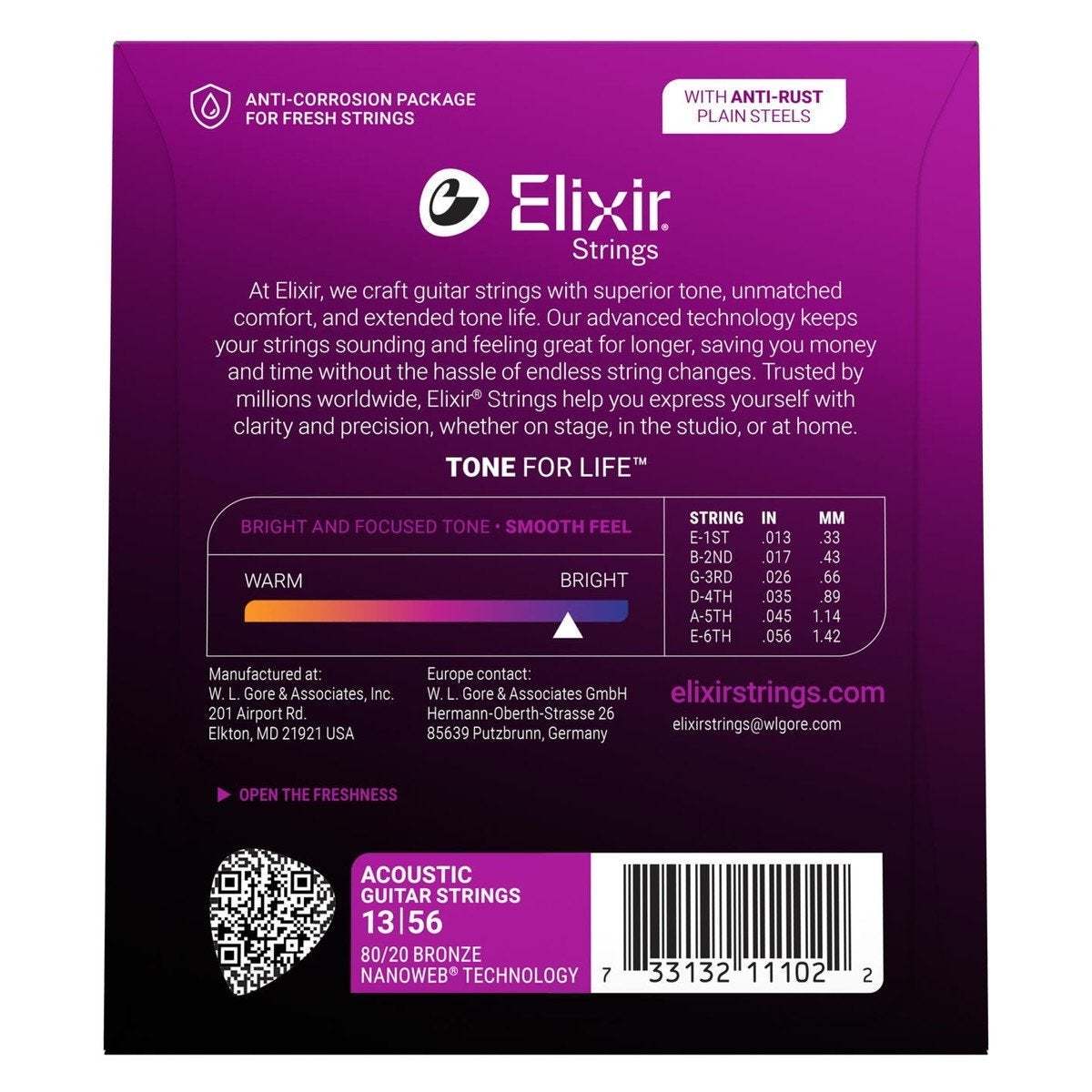 Elixir 11102 Medium Acoustic 80/20 Bronze with NANOWEB Coating