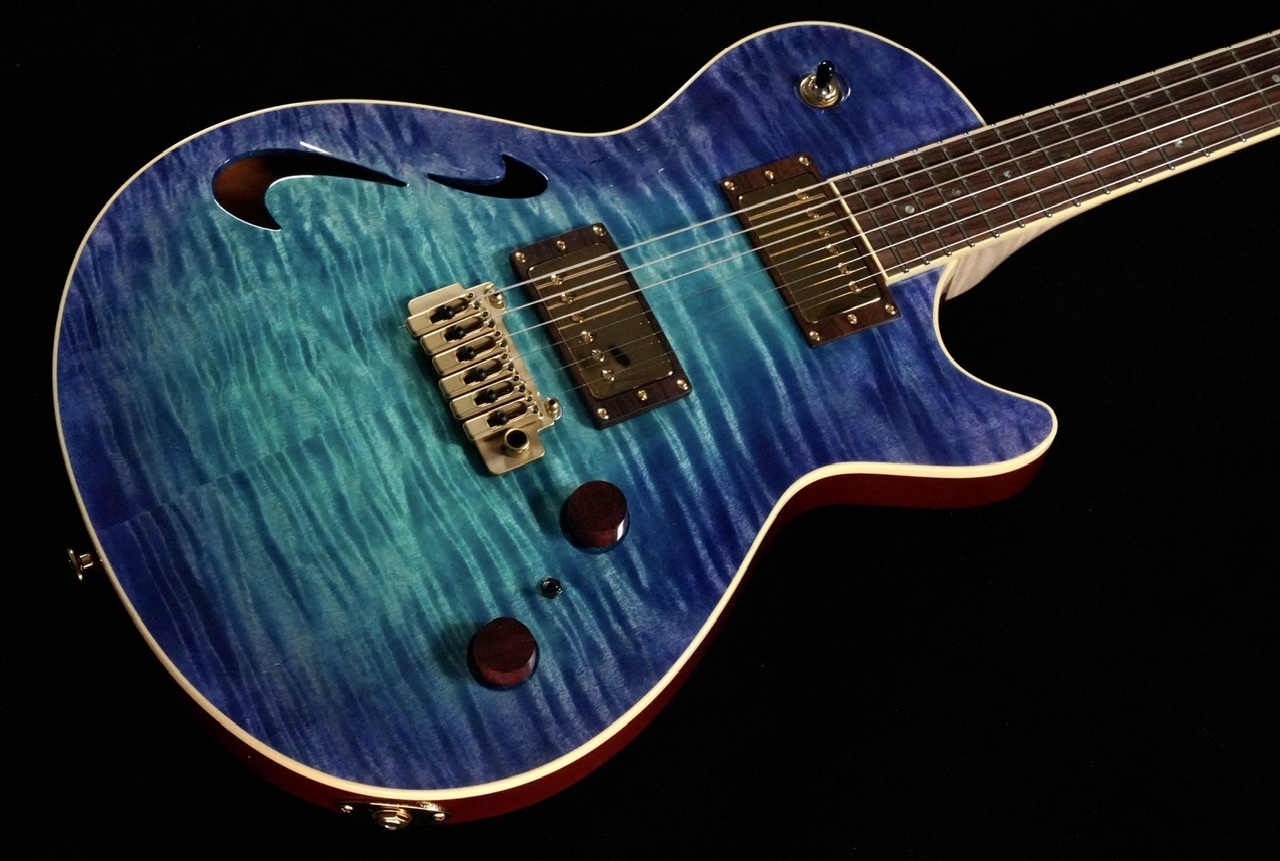 T's Guitars Arc-Singlecut22 Hollow 5A Exotic Flame/Custom