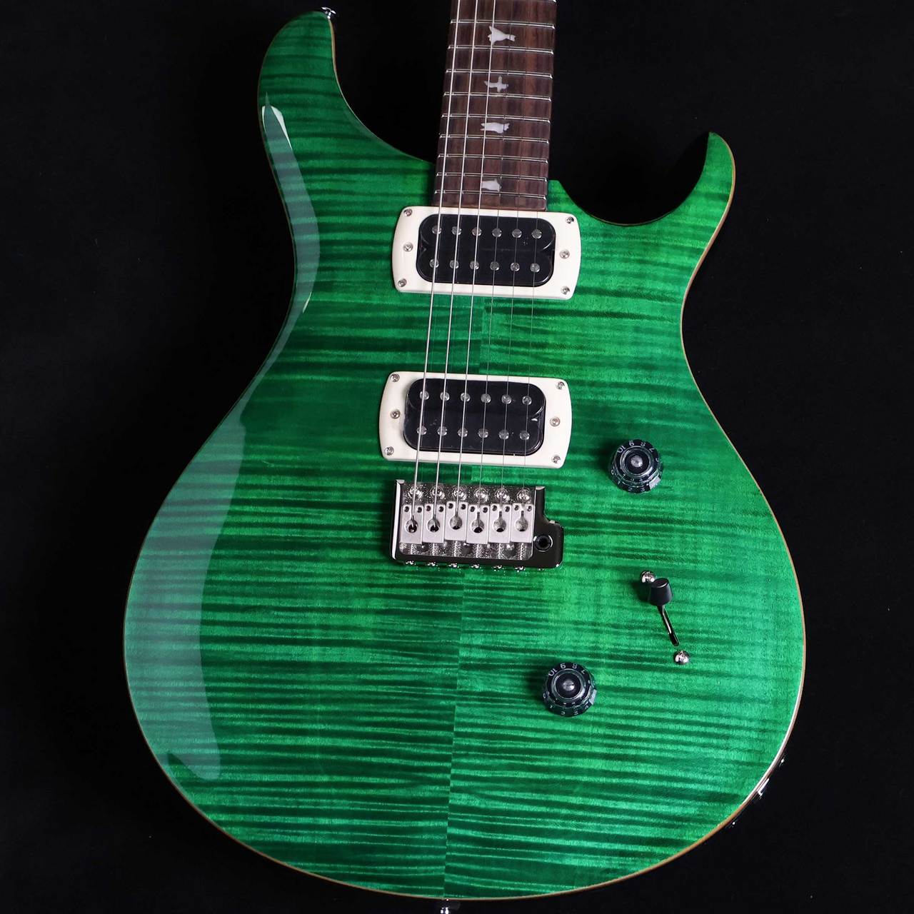 即発送 PRS SE custom グリーンカラー 弦張り替え済み Paul Reed Smith(PRS) SE Custom24 Emerald Green SEカスタム24
