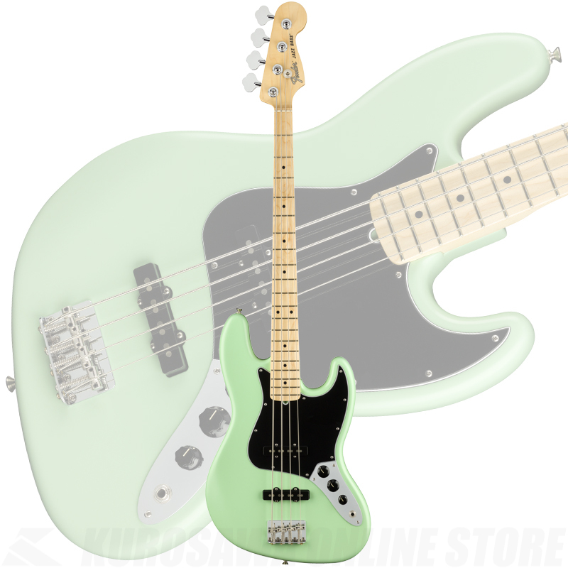 Fender American Performer Jazz Bass, Maple, Satin Surf Green