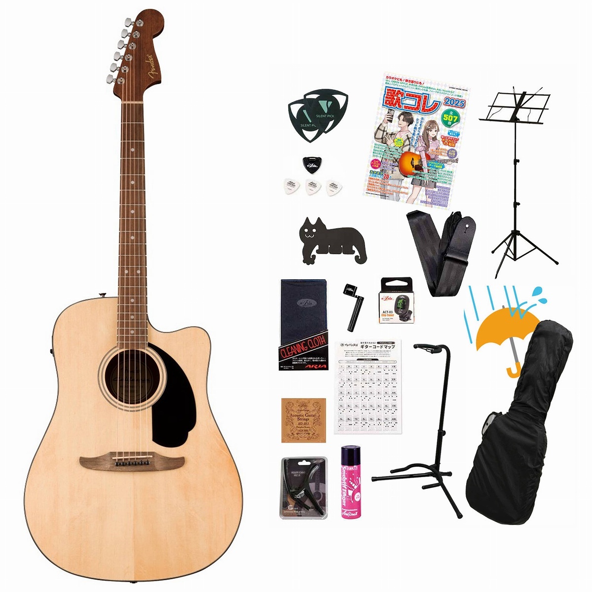 Fender California Standard Redondo CE Spruce Top Black PG Natural