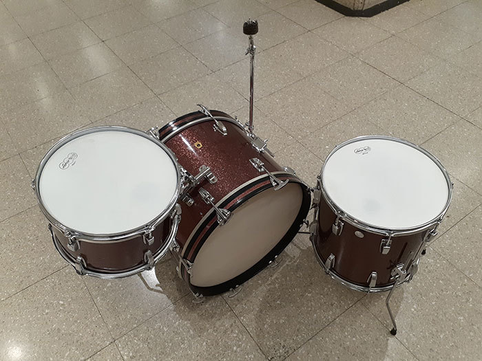 Ludwig 【VINTAGE】68' Downbeat Sparkling Burgundy Pearl 3pc Set 20 