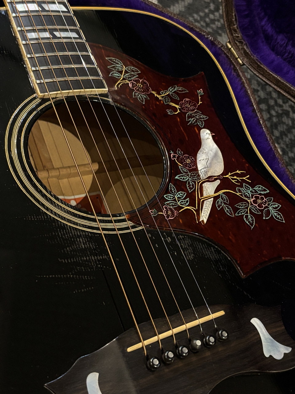 2002年製 Gibson D ove ブラック　エボニー （正規品） Gibson 1977 Dove Custom Ebony（ビンテージ）【楽器検索デジマート】