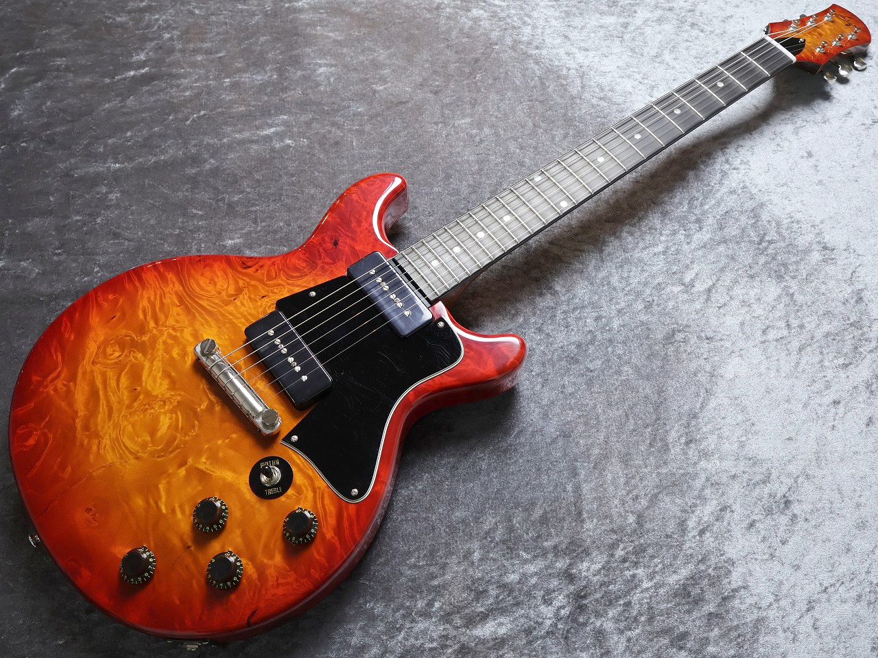 Bizen Works Burned SPL Burl Maple 1-Piece Body/H.Maho Neck/Cherry