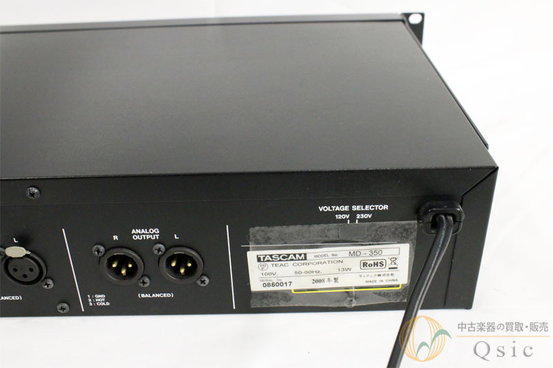 TASCAM タスカム 業務用MDレコーダー MD-350 MD-350 | Advanced MiniDisc Recorder | TASCAM | International