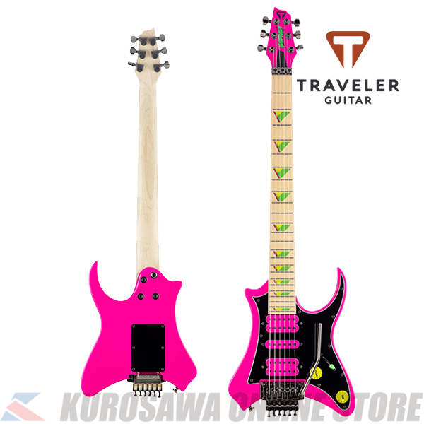 Traveler Guitar Vaibrant Deluxe V88X Hot Pink 《HSH PU搭載 ...アルダー