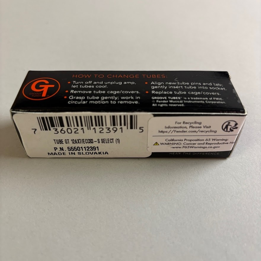 新品 Groove Tubes GT-ECC83-S 12AX7 5本セット 新品 Groove Tubes GT-ECC83-S 12AX7 5本セット