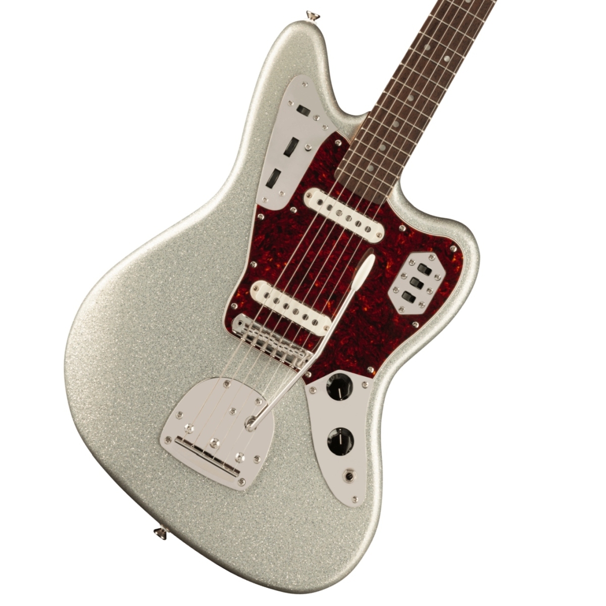 Squier by Fender FSR Classic Vibe 60s Jaguar Tortoiseshell Pickguard  Matching Headstock Silver Sparkle 【横浜店】（新品/送料無料）【楽器検索デジマート】