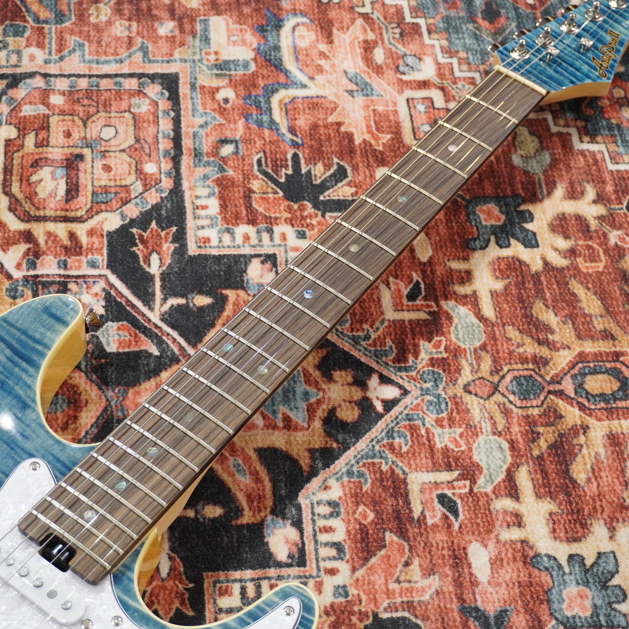 美品 AriaProII 714-AE200 エレキギター ギグバッグ付 ブルー Amazon