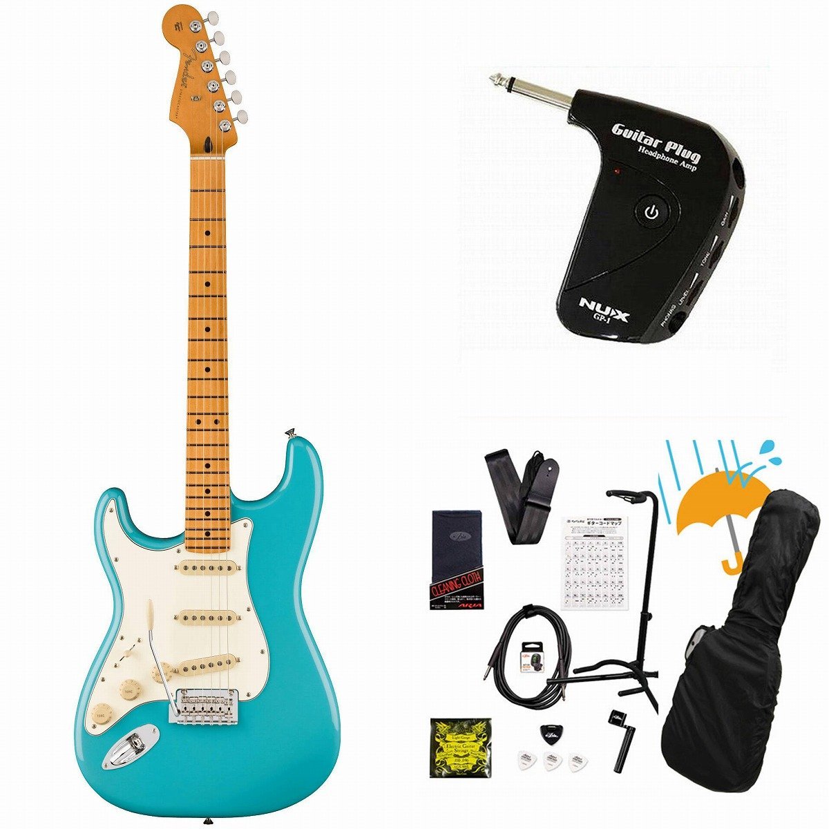 Fender Player II Stratocaster Left-Handed Maple FB Aquatone Blue 