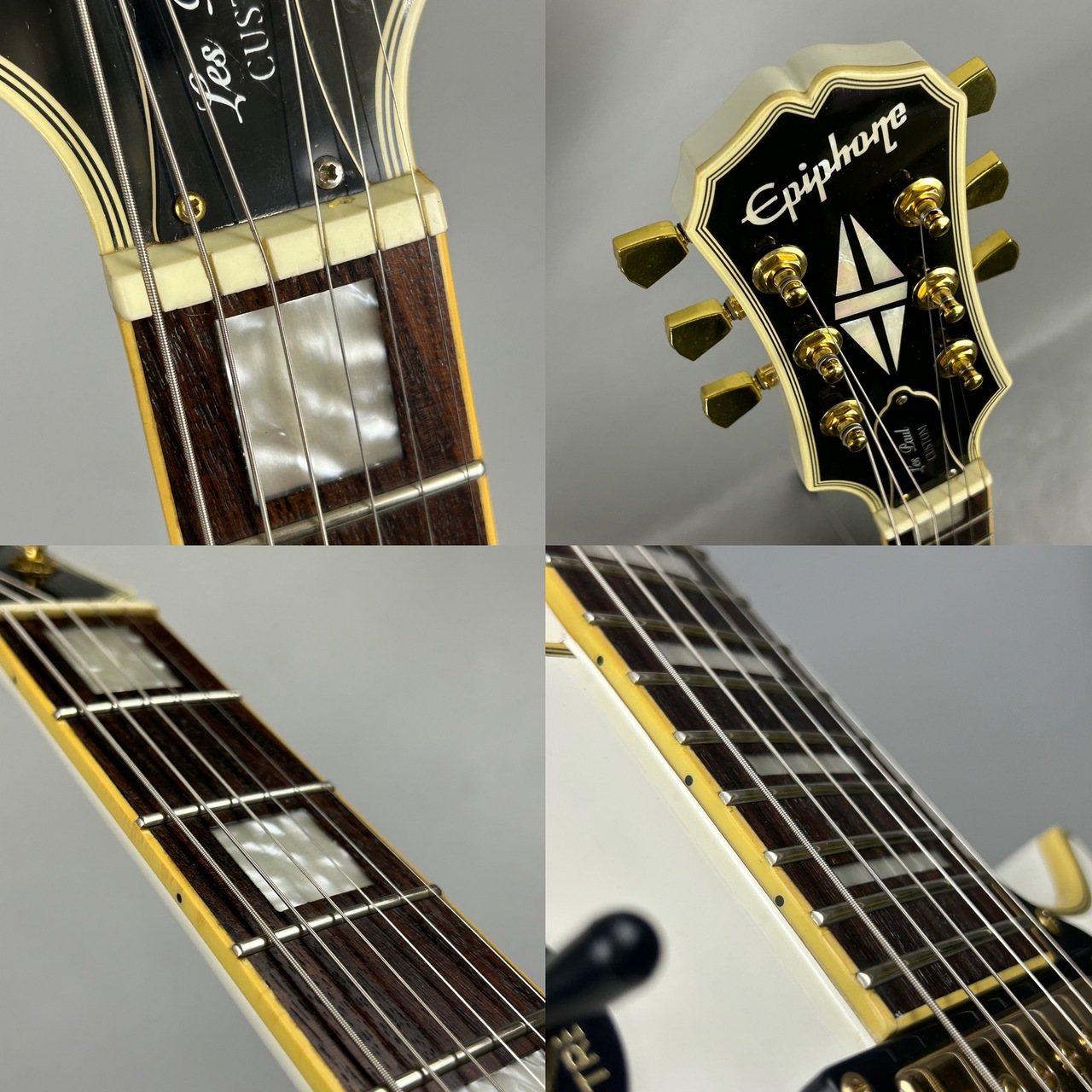 【美品】エピフォン レスポール 虎目Epiphone エレキギター 2004年製 Epiphone Les Paul Custom White 2004年製（中古/送料無料）【楽器検索