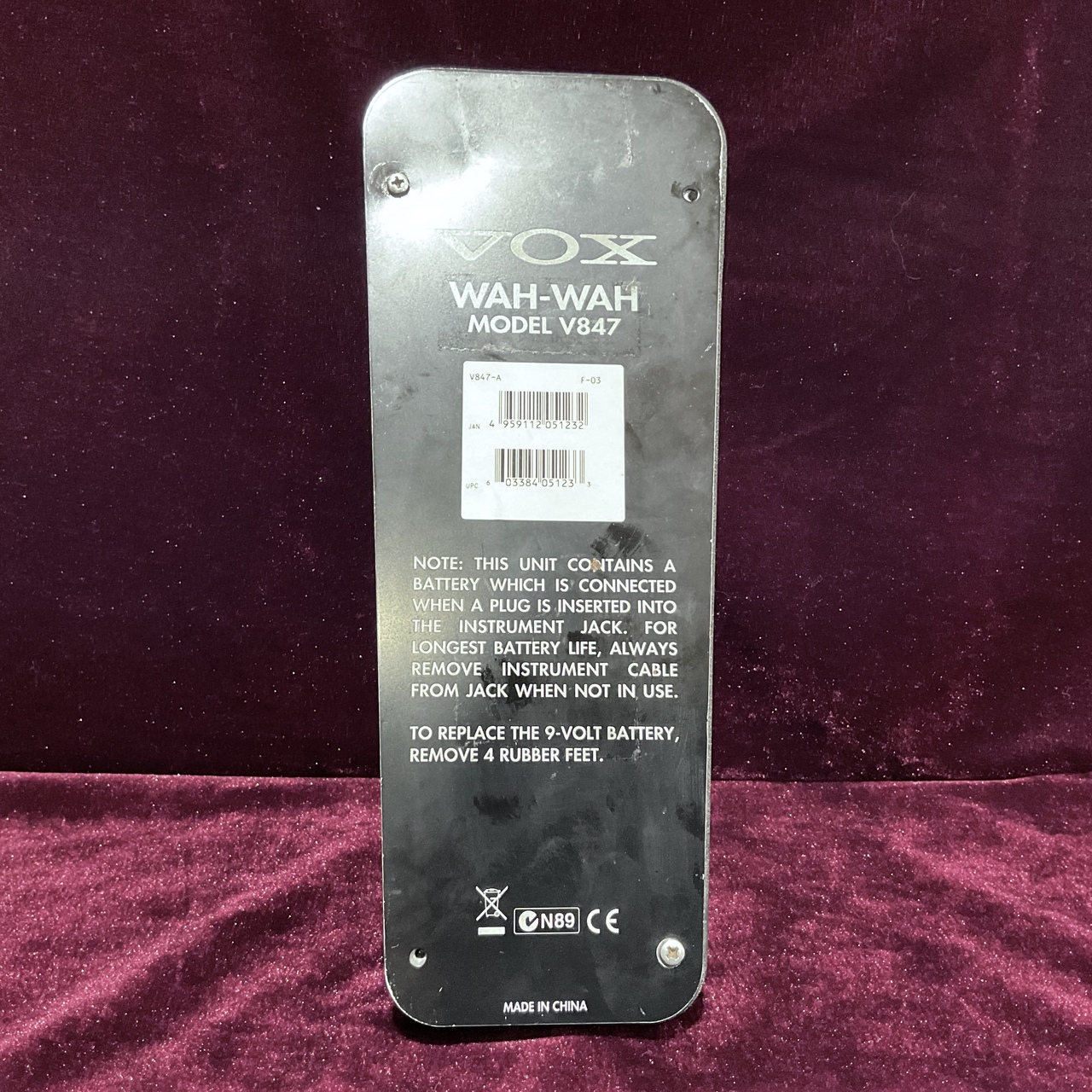 【中古品】（V847）VOX ワウペダル Amazon | VOX ヴォックス ワウ・ペダル V847 | ワウ | 楽器