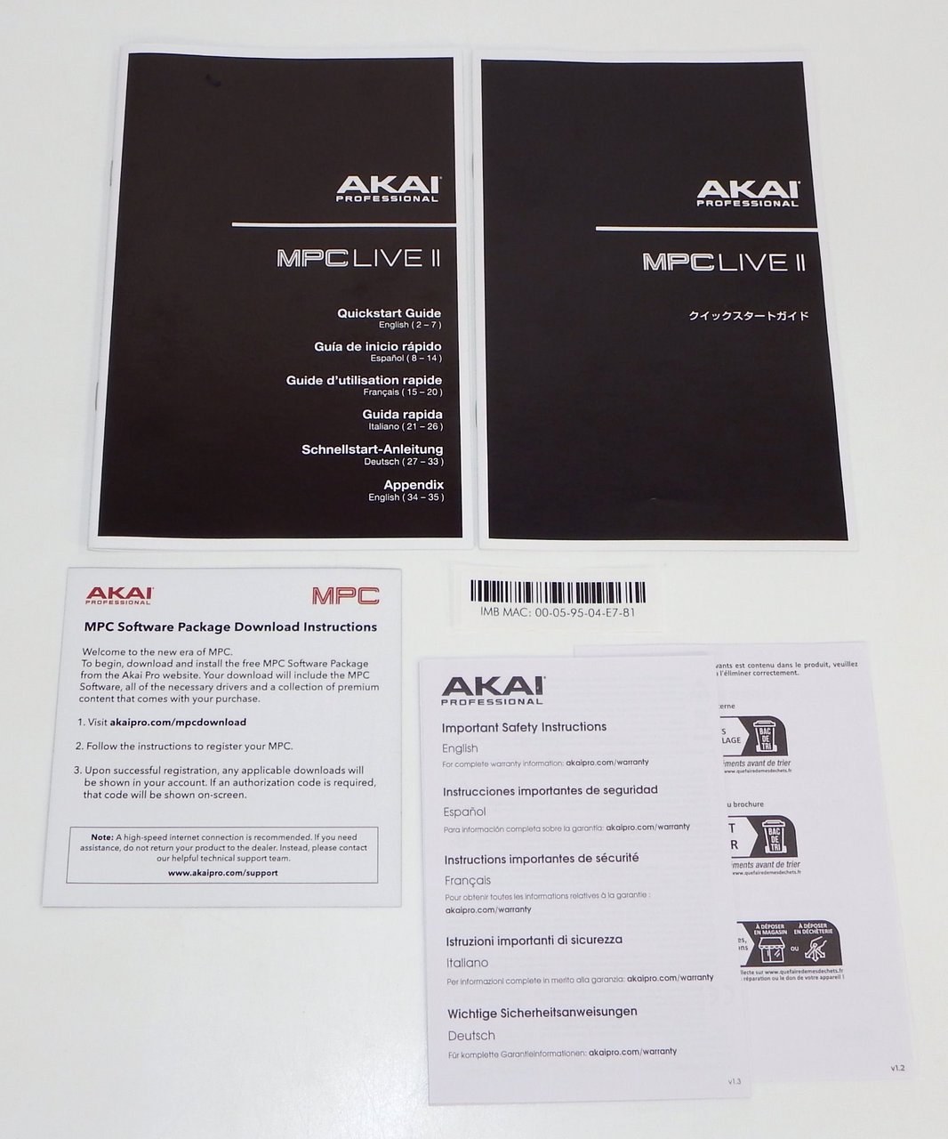 AKAI AKAI アカイ MPC LIVE 2 サンプラー 箱/取扱説明書/ケーブル類