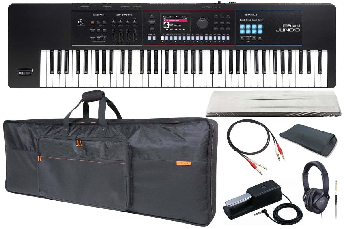Roland JUNO-D7 [純正高品位キャリング・バッグ＆アクセサリー + ダストカバー セット！] ベロシティー対応 76鍵シ