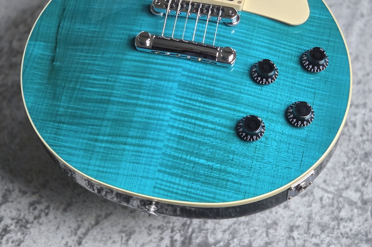 【No.238】ブルーグリーン グラデーション トランプの兵隊さん キラキラ Gibson Les Paul Traditional Pro V / Translucent Teal #218540110