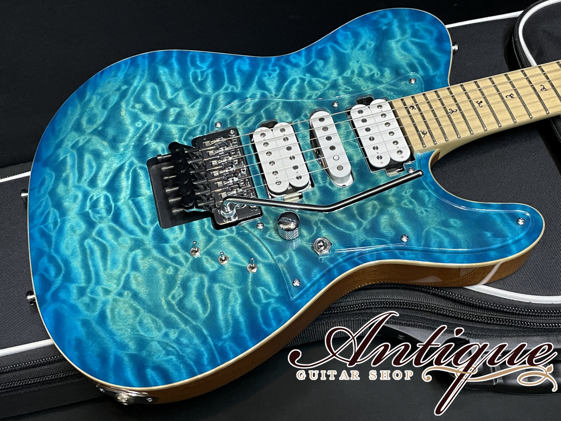 G-Life Guitars Cross Edge Quilt Top 2020 Bora Bora Ocean Burst /M 