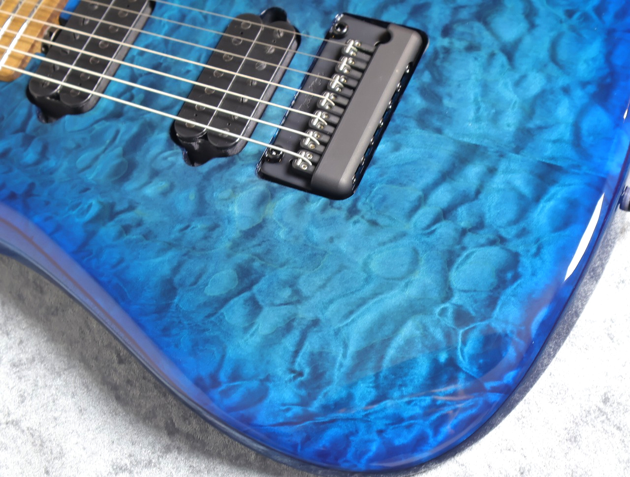 MUSIC MAN JP15-7 Quilt Top Ultramarine #K09555【激杢キルト&バリ虎