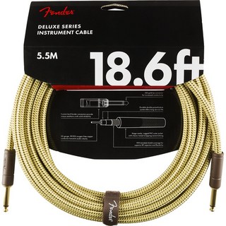 FenderDeluxe Series Instrument Cable Straight/Straight 18.6' (Tweed) (#0990820081)