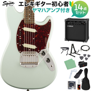 Squier by FenderClassic Vibe '60s Mustang, Sonic Blue 初心者14点セット 【ヤマハアンプ付き】 ムスタング