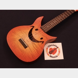 Cheezy Rickenbacker 325 Style Fireglo Curly Maple Sunburst Concert Ukulele #5498