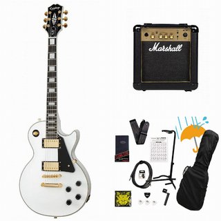 Epiphone Inspired by Gibson Les Paul Custom Alpine White レスポール カスタム 入門 初心者 Marshall MG10アンプ