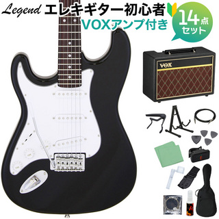 LEGEND LST-Z L/H BK エレキギター 初心者14点セット 【VOXアンプ付き】