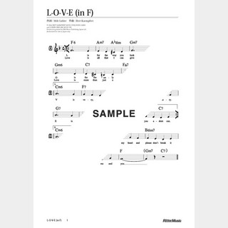 楽譜 L-O-V-E（in F／原曲キー）