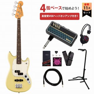 Fender Player II Mustang Bass PJ Rosewood Fingerboard Hialeah Yellow フェンダー VOXヘッドホンアンプ付属エレ