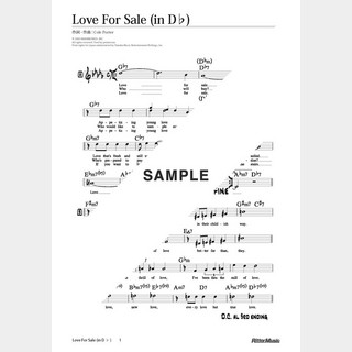 楽譜 Love For Sale（in D♭）