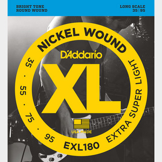 D'AddarioEXL180 ニッケル 35-95 エクストラスーパーライトゲージ 035-095エレキベース弦