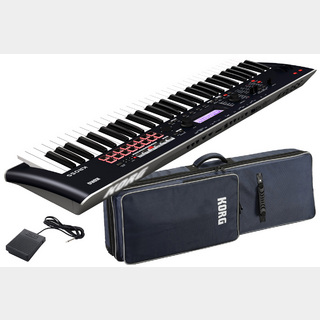 KORG KROSS2 61 DB (Dark Blue) [背負える専用ソフト・ケース ＆ ペダル・スイッチ セット！] (KROSS2-61) ワー