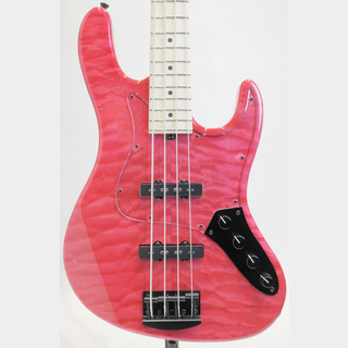 Kikuchi Guitars Custom Bass 4st Quilt Maple Top / Transpearent Pink