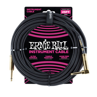 ERNIE BALL アーニーボール ＃6058 25ft Braided Cables Black ギターケーブル
