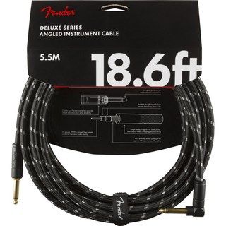 FenderDeluxe Series Instrument Cable Straight/Angle 18.6' (Black Tweed) (#0990820079)