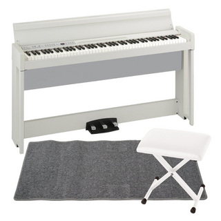 KORG コルグ C1 AIR WH 電子ピアノ KORG PC-110-WH X型キーボードベンチ ピアノマット（グレイ）付きセット