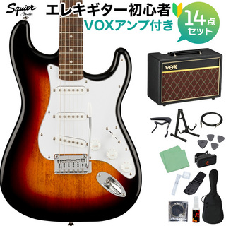 Squier by Fender AFF JM LRL BPG LPB エレキギター初心者14点セット【VOXアンプ付き】