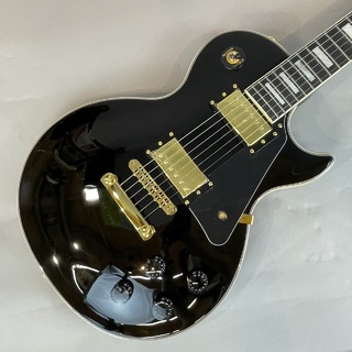 BUSKER'SBLC300 BK レスポールカスタム 軽量 エレキギター ブラック ゴールドパーツ 黒