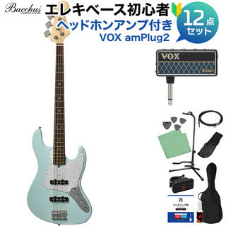 Bacchus WJB-360R PTL-SOB ベース 初心者12点セット 【ヘッドホンアンプ付】 ジャズベースタイプ